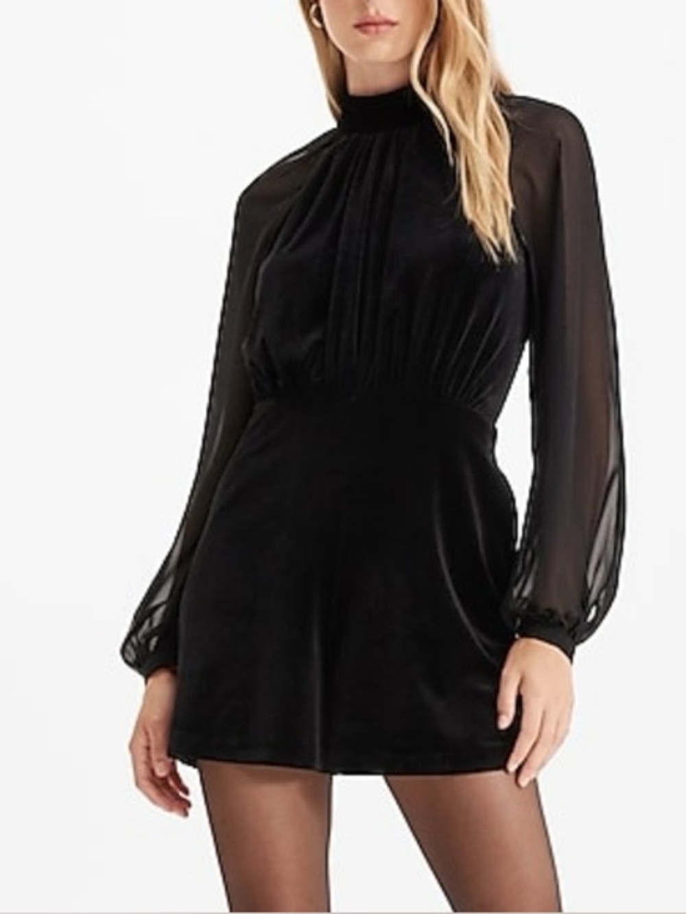 Express Velvet Long Sleeve Romper size medium